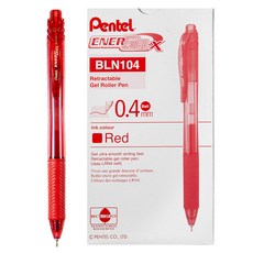 펜텔 BLN104BX 0.4mm, Red, 12개입 문구/오피스/필기류 반품 최저가 13,850원