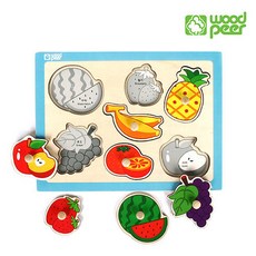 우드피아 손잡이 퍼즐 과일, 1세트 완구/취미/학습완구/교구 반품 최저가 6,090원