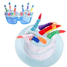 파티쇼 생일케익모자 라이트블루 + 컵케익안경 블루 세트, 혼합 색상, 1세트 문구/오피스/파티/이벤트 반품 최저가 4,090원