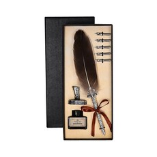 유럽 복고풍 깃털 만년필 세트 엔틱골드, F, 브라운 문구/오피스/필기류 반품 최저가 16,380원