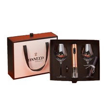 비니드 전동 와인 오프너 + 극세사 크리너 + 보르도 와인잔 700ml x 2p 세트 (화이트박스), 로즈골드(전동 오프너), 화이트(박스), 1세트 주방용품/주방잡화 반품 최저가 25,730원
