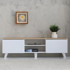 데코퍼니쳐 NEW 다비 거실장 도어형, 우드화이트 홈인테리어/가구 반품 최저가 43,890원