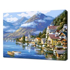 에코솔 셀프페인팅 29색 풍경화 DIY 명화 그리기 40 x 50 cm, 서양의 수상마을, 1개 문구/오피스/미술/화방용품 반품 최저가 12,650원