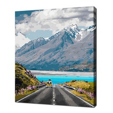 에코솔 셀프페인팅 28색 풍경화 DIY 명화 그리기 40 x 50 cm, 출발-레이크 푸카키로, 1개 문구/오피스/미술/화방용품 반품 최저가 16,110원