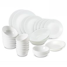 코렐 저스트화이트 6인 코리안 홈세트 30p, 식기 8종, 1세트 주방용품/그릇/홈세트 반품 최저가 157,830원