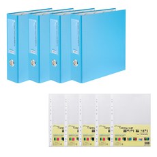 에코청운 에코 3공 D링 바인더 A4 7cm 4p + 리필 속지 0.8mm 100매 세트, 하늘, 1세트 문구/오피스/사무용품 전문관 반품 최저가 18,550원