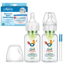닥터브라운 루스터 내로우넥 젖병 120ml 2p + 젖꼭지 2p + 세척솔 2p + 스팀백 5p 세트, 혼합색상, 1개 출산/유아동/수유용품 반품 최저가 35,750원