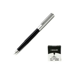 세일러 하이 에이스 네오 만년필 + 잉크카트리지 12p, F, 블랙 + 블랙 문구/오피스/필기류 반품 최저가 41,300원