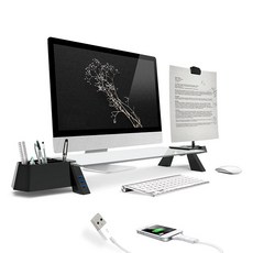 천하지엘씨 스마트독 브릿지 USB3.0 모니터 받침대, 블랙 + 투명, 1개 문구/오피스/사무용품 전문관 반품 최저가 21,040원