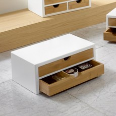 프리메이드 원목 미니서랍함, 원목미색 + 화이트, 2단 생활용품/수납장/서랍장 반품 최저가 25,930원