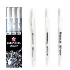 겔리롤 볼펜 3종 세트 0.5 + 0.8 + 1.0mm, 화이트, 1세트 문구/오피스/학용품/수업준비 반품 최저가 1,800원