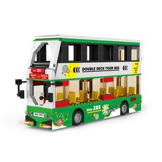 왕지 초록 2층 관광버스 레고 호환 블록, 혼합색상, 1개 완구/취미/블록놀이 반품 최저가 21,820원