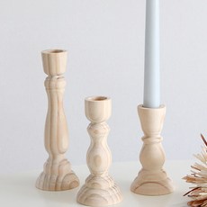 코지테이블 빈티지 아이보리 우드 촛대 캔들 홀더 문구/오피스/파티/이벤트 반품 최저가 5,200원