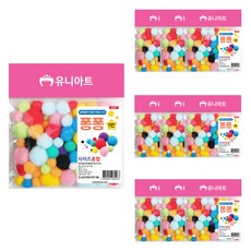 유니아트 G001 2000 퐁퐁 1번 사이즈혼합 폼폼이, 혼합 색상, 10개 문구/오피스/학용품/수업준비 반품 최저가 6,370원