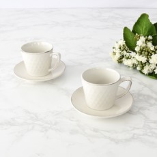 프렐류드 모티 커피잔+받침 세트, 아이보리, 2세트 주방용품/커피잔/찻잔 반품 최저가 9,210원