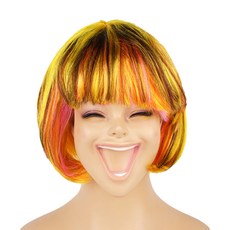 단발머리 가발, 믹스노랑, 1개 문구/오피스/파티/이벤트 반품 최저가 6,240원
