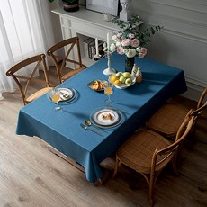 케이홈 모던 코튼 린넨 식탁보, 미드나잇블루, 6인용(130 x 200cm) 홈인테리어/카페트/쿠션 반품 최저가 10,460원