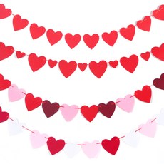 파티쇼 펠트 하트 가랜드 온리레드 + 빅앤스몰 + A타입 3색 + B타입 3색 소형 세트, 혼합색상, 1세트 문구/오피스/파티/이벤트 반품 최저가 5,100원