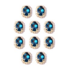 마켓감성 대용량 셀프 웨딩 클리어 큐빅 스톤 네일 샤인브로치파츠, 타원형 오로라블루, 10개 뷰티/네일 반품 최저가 7,650원