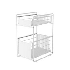 DaynDay 메탈 슬라이딩 슬림형 2단 선반, 화이트, 1개 주방용품/주방수납/정리 반품 최저가 20,480원