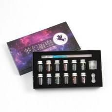 유리 만년필 딥펜 + 펄잉크 12색 + 딥펜 받침 + 잉크 세척컵 세트, 0.5mm~0.7mm, 스카이 문구/오피스/필기류 반품 최저가 12,970원