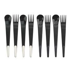 보겐 슈가 티스푼 앤 티포크 4인 세트 화이트 + 블랙, 1세트, 티스푼 4p + 티포크 4p 주방용품/수저/커트러리 반품 최저가 8,490원