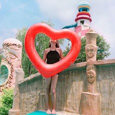 핫한날 특대형 하트 성인용 튜브 100cm, 1개 완구/취미/물놀이/계절완구 반품 최저가 8,330원