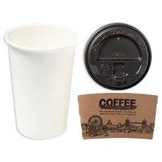 더빈썸 무지 종이컵 300ml + 블랙 뚜껑 + 홀더, 100개입, 1세트 주방용품/일회용품/종이컵 반품 최저가 9,930원
