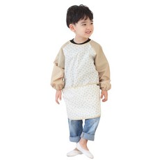 플리에 남아용 긴소매 앞치마, 화이트 + 베이지별 문구/오피스/미술/화방용품 반품 최저가 6,250원