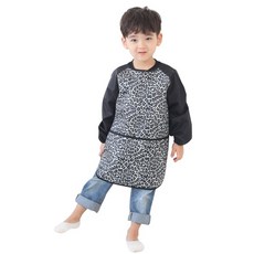 플리에 남아용 긴소매 앞치마, 그레이 + 호피 문구/오피스/미술/화방용품 반품 최저가 6,250원