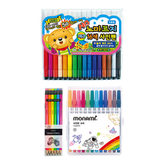 지구화학 노마르지 사인펜 16색 + 투코비 코마 삼각지우개연필 TC-208 B 6종 x 2p + 모나미 슈퍼사인펜 12색 세트, 혼합색상, 1세트 문구/오피스/필기류 반품 최저가 10,700원