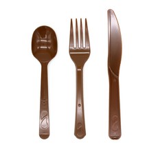 피크닉하우스 일회용 브라운 스푼+ 포크 + 나이프, 1세트 주방용품/일회용품/종이컵 반품 최저가 12,640원