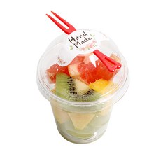 피크닉하우스 과일머핀컵 5 x 7.8 x 11 cm 220~240ml 돔뚜껑 + 포크 + 스티커, 30세트 주방용품/일회용품/종이컵 반품 최저가 9,240원