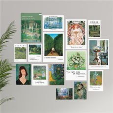 물든 초록빛 명화 엽서 15종 세트, 혼합색상, 1세트 완구/취미/수집품 반품 최저가 3,670원