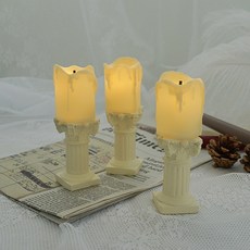 케이트가든 LED 양초 3개 + 촛대 3개, 혼합색상 홈인테리어/조명/스탠드 반품 최저가 6,940원