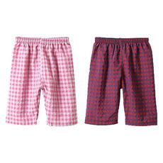 캐리루시 아동용 무형광 선염 잔 체크 8부 잠옷 바지 2종 세트 출산/유아동/유아동패션 반품 최저가 9,420원