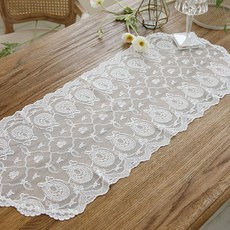 앤코튼 안젤리나 리본 레이스매트 겸 러너, 화이트, LARGE(39 x 95 cm) 홈인테리어/카페트/쿠션 반품 최저가 20,870원
