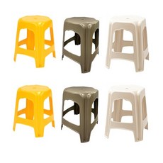 플라스틱 간이의자 사각 3종 6p 세트 브라운 2P + 옐로우 2P + 아이보리 2P, 브라운, 옐로우, 아이보리, 1개 홈인테리어/야외가구/소품 반품 최저가 21,310원