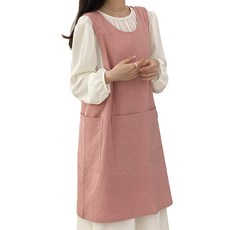 국내 제조 한스데이 단추형 미니트임 린넨 앞치마, 핑크, 1개 주방용품/주방잡화 반품 최저가 21,290원