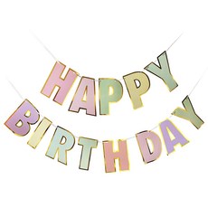 파스텔 컬러 해피벌스데이 가랜드, 혼합색상, 1개 문구/오피스/파티/이벤트 반품 최저가 3,640원