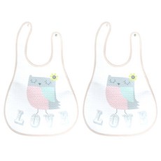 리에또 유아용 면 방수 턱받이, 화이트 부엉이, 2개, 1매 출산/유아동/출산준비물/선물 반품 최저가 3,570원