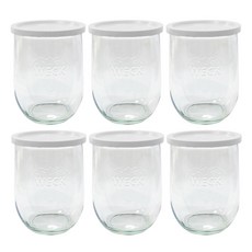 WECK 튤립형 유리 저장병 1062ml No.745 세트, 6세트, 튤립형 1062ml유리몸체 6개+PE 뚜껑 밀크 6개 주방용품/밀폐저장/도시락 반품 최저가 46,060원