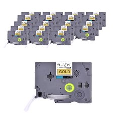 브라더 엡손 TZ-821 호환 라벨테이프 9mm 20p, 금색바탕 + 검정글자 문구/오피스/사무용품 전문관 반품 최저가 22,880원