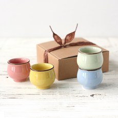 마카롱 소주잔 4종 세트, 그린티, 라즈베리, 망고, 스카이, 1세트 주방용품/컵/텀블러/와인용품 반품 최저가 9,320원