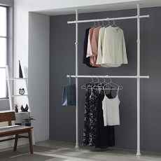 WOORI 38mm 2단 고정식 행거, 화이트 홈인테리어/침실가구 반품 최저가 30,030원