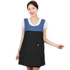 레뷰가운 엠보 원피스 앞치마 XL AE335, 검정 파랑, 1개 주방용품/주방잡화 반품 최저가 6,430원