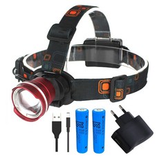 엘마운틴 작업 등산용 광각 헤드랜턴 + 18650 배터리 1200mAh 2p + 충전기 세트, 레드, 1세트 생활용품/재난/방역용품 반품 최저가 10,030원
