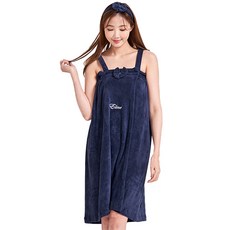 퓨어 끈 샤워가운 F + 헤어밴드 세트, 네이비, 1세트 홈인테리어/수건/타월 반품 최저가 5,780원