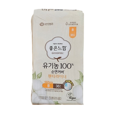좋은느낌 오가닉 순면커버 롱 팬티라이너, 36개입, 1개 생활용품/생리대/성인용기저귀 반품 최저가 4,040원
