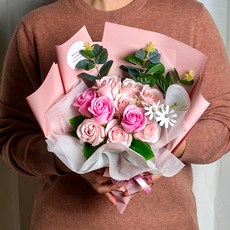 미다운플라워 조화 비누 꽃다발 10송이 + 카드 세트, 러블리핑크, 1세트 홈인테리어/홈데코/디퓨저 반품 최저가 12,000원